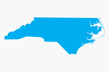 Fototapeta premium Vector graphic artwork suitable for print and web containing flat detailed map of NORTH CAROLINA