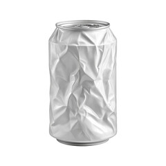Crumpled White Soda Can isolated on a transparent background 1