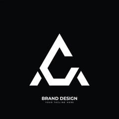 Letter Ac or Ca minimal triangle shape simple logo