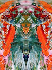 Fototapeta premium Abstract art background . Hand painting artwork on canvas .