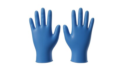 Obraz premium Blue nitrile gloves medical examination gloves disposable gloves latex free gloves for healthcare protection on transparent background