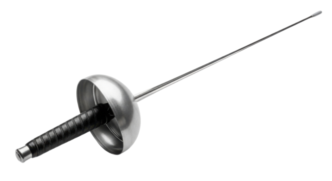 Fencing foil for sport and defense isolated PNG with Transparent Background