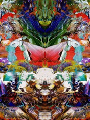 Fototapeta premium Abstract art background . Hand painting artwork on canvas .