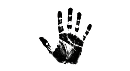 White handprint outline on background ghostly effect isolated on transparent background