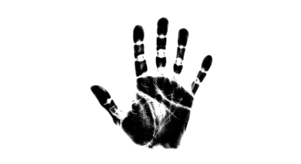 White handprint outline on background ghostly effect isolated on transparent background