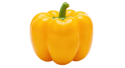 Isolated yellow bell pepper with its shiny texture on a plain backdrop for food photography