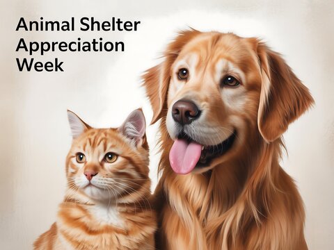 Celebrate animal shelter appreciation week with a loyal dog and a curious cat