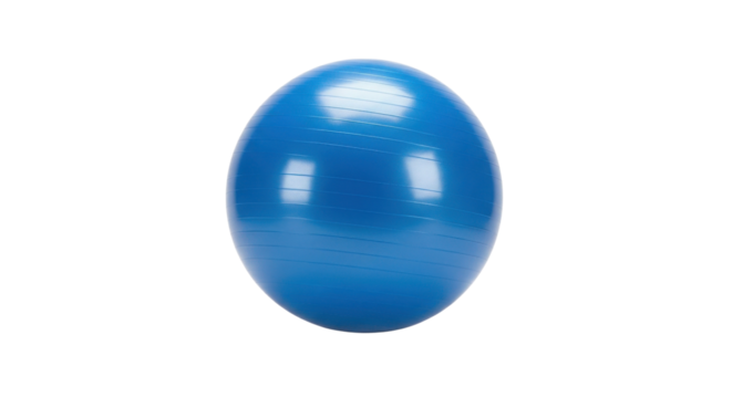 Blue exercise ball for fitness and physical therapy isolated PNG with Transparent Background - Powered by Adobe