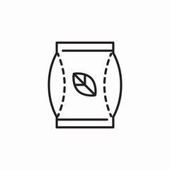 tea packet leaves icon sign vector