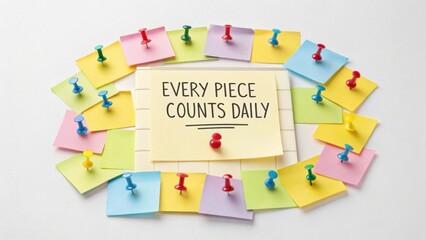 Sticky notes arranged as puzzle pieces with inspirational message