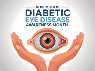 November is diabetic eye disease awareness month promoting vision health and early detection with a symbolic eye illustration