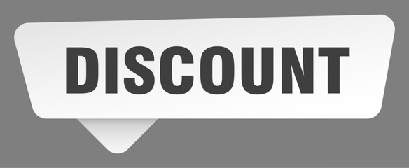 discount sign. discount white sticker isolated on gray background