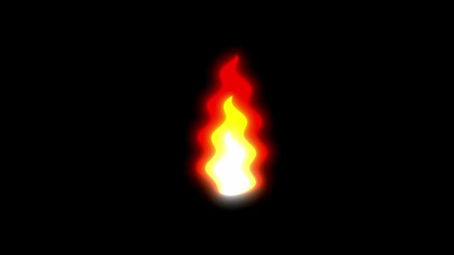 4K resolution loop animation Fire animated on green screen and transparent background.