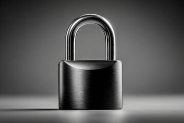 "Black Lock Icon Isolated on Grey Background – Vector Security Illustration"