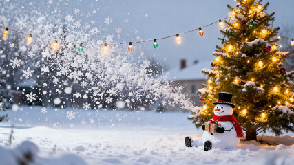 christmas tree in the snow
