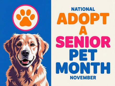 Celebrate national adopt a senior pet month in november with this adorable golden retriever