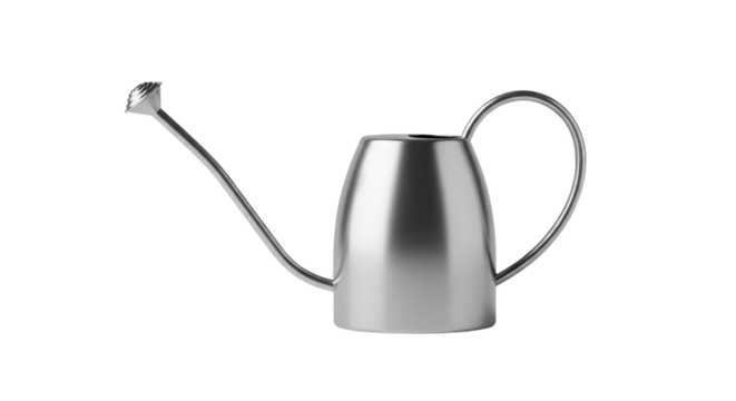 Metal watering can for gardening isolated PNG with Transparent Background