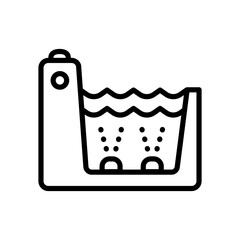 Hydro bathtub icon outline vector. Massage health, pool spa. Healthcare, skincare, wellness contour symbol. Vector isolated illustration.