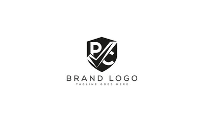 Fototapeta premium letter PC logo design vector template design for brand.