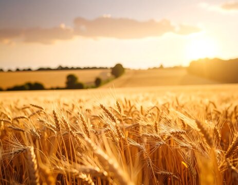 Golden wheat field at sunset (1)