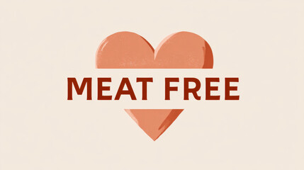 This heart-shaped illustration promotes a meat-free lifestyle for compassionate living.