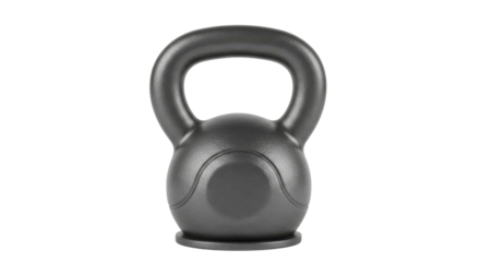 Black kettlebell for strength training isolated PNG with Transparent Background