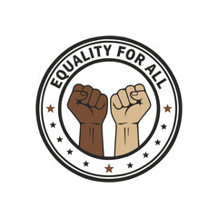 Equality for All Symbol Featuring Diverse Hands in Solidarity Striving for Justice and Fairness in Society 