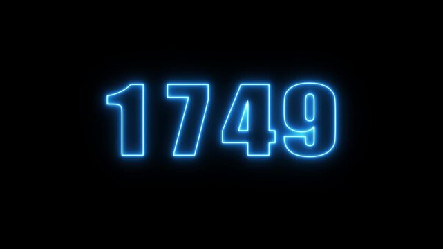 Neon glowing countdown from 2100 to 0 number animation.