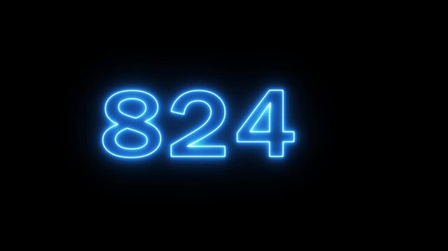 Neon glowing countdown from 1100 to 0 number animation.