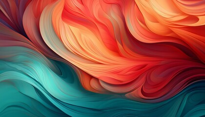 vibrant red orange teal gradient swirl abstract background smooth color
