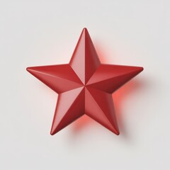 Obraz premium A single bold red star with sharp points on a plain white background