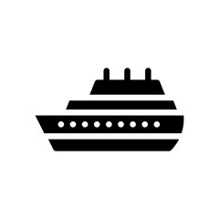 Obraz premium Simple black and white icon of a cruise ship