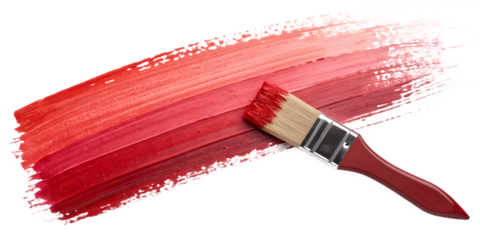 Red paint brush stroke swatch with gradient shades of red on black image
