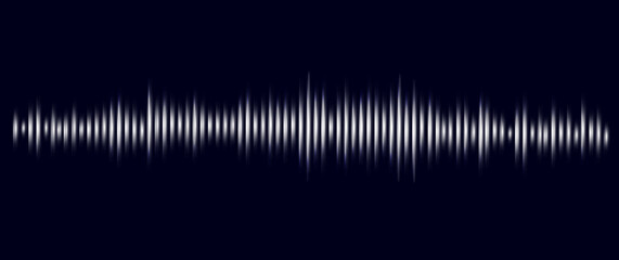 Sound waves on dark background. Music equalizer. Sound, music, voice. Realistic vector illustration