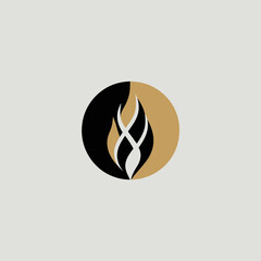 flame, fire, energy, heat, abstract, circle, modern, logo, icon, symbol, burn, ignite, spark, warm, power, elegant, minimal, creative, design, graphic, silhouette, gold, black, contrast, dynamic, shap