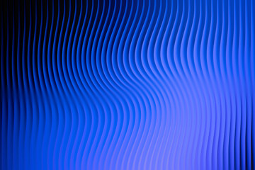 Illustration of abstract blue wavy lines background with light and shadow effect for design