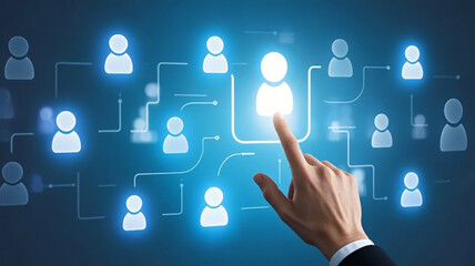 Human resources team management social network connection business background