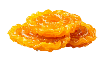 A plate of jalebi a traditional indian sweet made of deep fried batter and soaked in sugary syrup