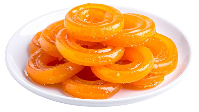 A plate of jalebi a traditional indian sweet made of deep fried batter and soaked in sugary syrup
