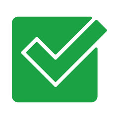 Green check mark inside a square icon