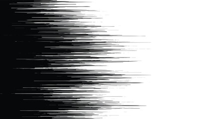 Abstract. Speed Lines png. Motion. A modern black and white vector background with horizontal lines fading to white for a sports poster, a technology banner, or a dynamic graphic design element.