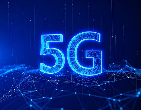 Futuristic 5G network graphic