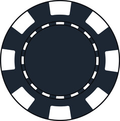 Naklejka premium Dark blue poker chip symbol isolated vector