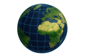 Fototapeta premium Earth globe rotating, global network grid connecting communication, digital world mapping technology concept