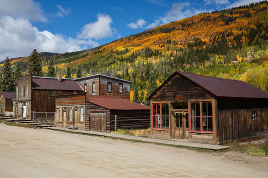 Saint Elmo Colorado ghost town in the fall season