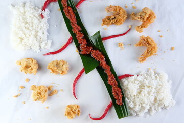 Shrimp on a plate with rice