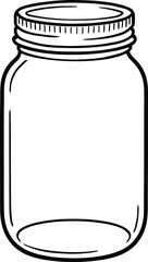 Mason Jar Vector EPS File | High Quality Editable Design, Digital Clipart, Scalable Graphic Illustration, Print Ready Artwork, Creative Template Download