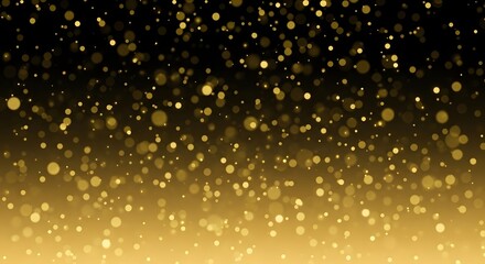 Abstract shimmering golden particles falling like snow against a dark gradient background