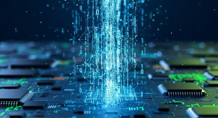 Futuristic Digital Data Stream