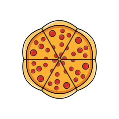 Cartoon Pepperoni Pizza Slice Vector Illustration – Flat Food Icon